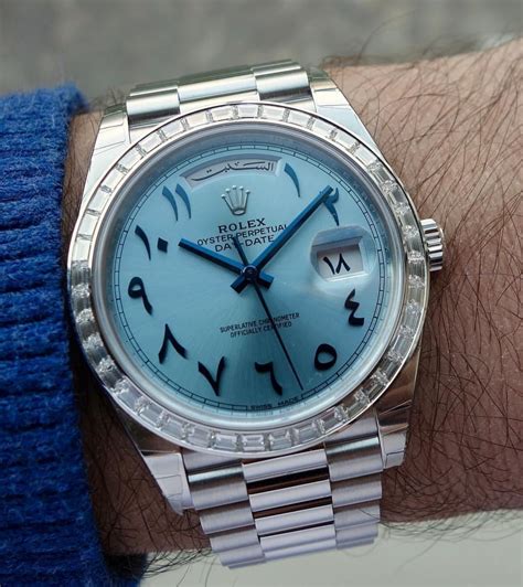 rolex arabic day date replica|rolex watch with arabic numbers.